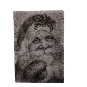 Santa Picture Plaque 12” Black and White Christmas Holiday
